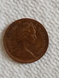 moneta da 1 penny del regno unito del 1975
