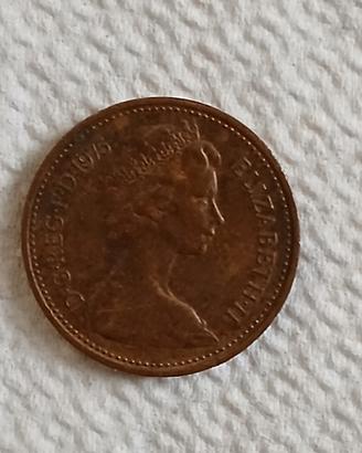 moneta da 1 penny del regno unito del 1975
