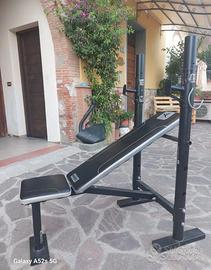 panca con supporto bilanciere e bilanciere