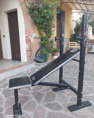 panca con supporto bilanciere e bilanciere