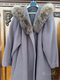 Cappotto con cappuccio lana e volpe