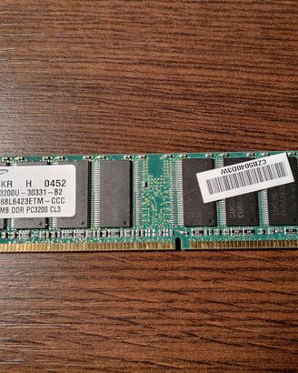 RAM 512MB DDR-400 184-Pin Samsung PC3200U-30331-B2