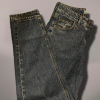 Jeans blu con strass