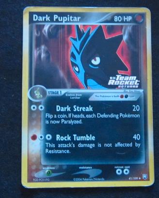 Pokemon Dark Pupitar 41/109 Ex Team Rocket