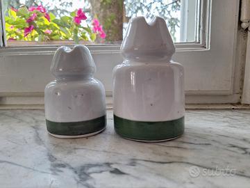 coppia di 2 isolatori telefonici italiani