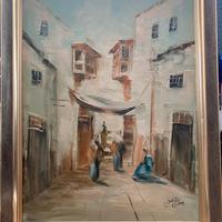 Olio su tela arabo cm. 60 x 80  vintage
