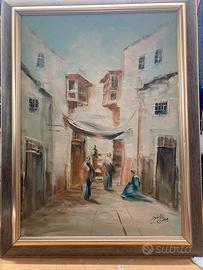 Olio su tela arabo cm. 60 x 80  vintage