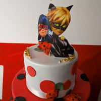 Torta decorativa Lady bug & chat Noir