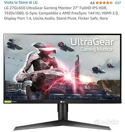 Monitor LG Ultra Gear 27”