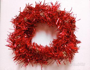 Ghirlanda Natalizia Rossa,Fucsia& Oro lunga 290 cm