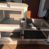 Gabbietta per conigli in legno