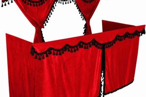 Set complete tende per camion rosse in velluto