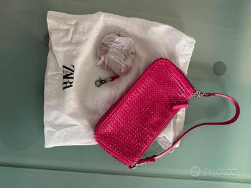 Borsa Zara, fucsia con brillantini