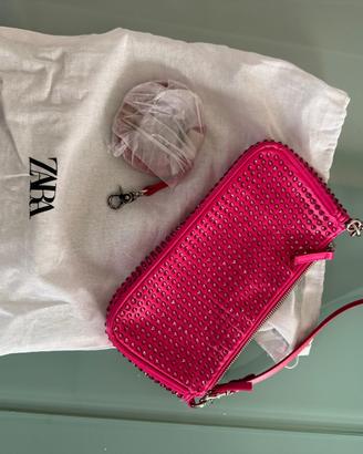 Borsa Zara, fucsia con brillantini