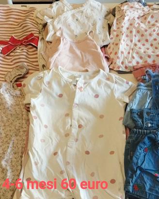 Lotto estivo bambina 4-6 mesi