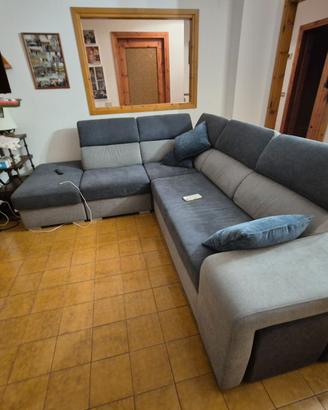 Divano blu/turchese familiare otto persone.