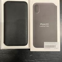 Portatelefono a libro in pelle nera iPhone XS
