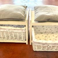 Mobiletto shabby chic porta pantofole per ingresso