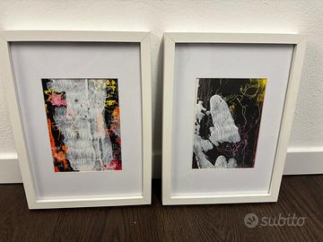 Coppia di quadri astratti con cornici