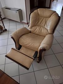 Poltrona reclinabile in pelle