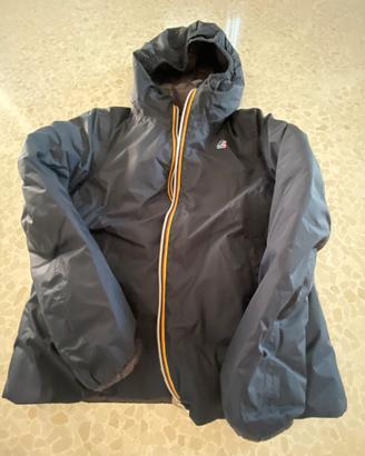 Giubbotto k-Way blu scuro double bambino/ragazzo.