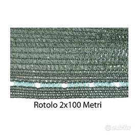 Telo Ombreggiante Rotolo 2x100 mt Rete Verde NUOVO