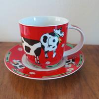 Andrea Fontebasso 1760 tazza decoro mucca