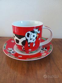 Andrea Fontebasso 1760 tazza decoro mucca