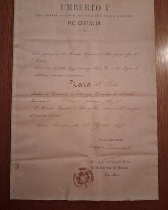 1878 nomina di sindaco