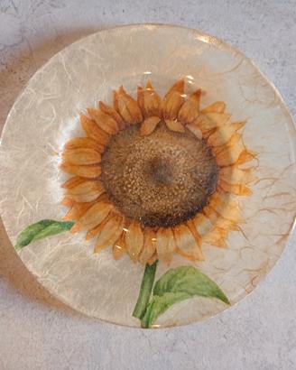 piatto decorativo artigianale in vetro