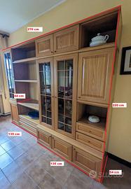 Parete Attrezzata Soggiorno 270cm – Legno Massicci