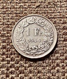 Moneta 1 Franco Svizzero Argento 835