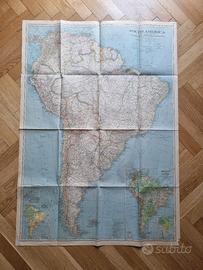 Mappa National Geographic Sud America Vintage