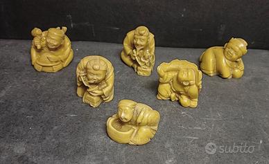 NETSUKE in resina set 6pz. GIAPPONE Vintage XX sec