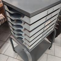 cassettiera schedario industriale vintage