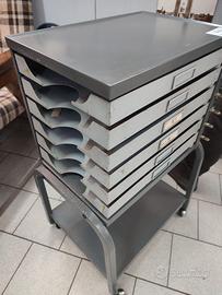 cassettiera schedario industriale vintage