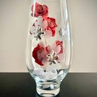 Vaso vetro argento design h32 cm
