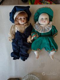 Coppia Bambole Vintage Porcellana Bisquit 