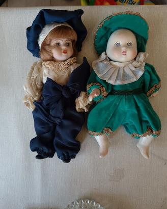Coppia Bambole Vintage Porcellana Bisquit 