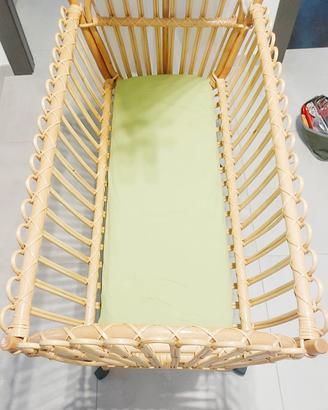 Culla in vimini e rattan