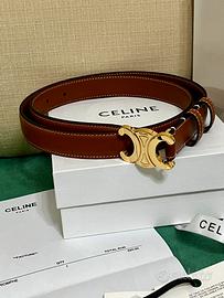 Cintura in pelle Celine Marrone con Fibbia Oro
