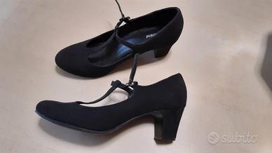 Scarpe donna n.39 in pelle scamosciato colore nero