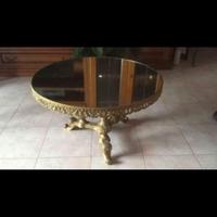 Tavolino ottone e specchio 