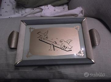 Guantiera anni Quaranta/Cinquanta con uccellini