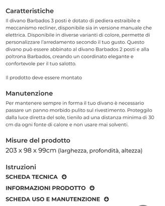Divano recliner elettrico