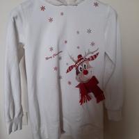 felpa di Natale cm152 con tasche cappuccio e renna