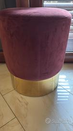 Pouf bordeaux e oro