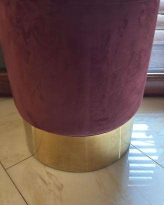 Pouf bordeaux e oro
