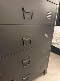 Cassettiera Metallo Stile Industriale Nero