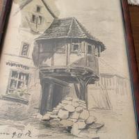 Disegno a matita firmato Karl  Bodmer